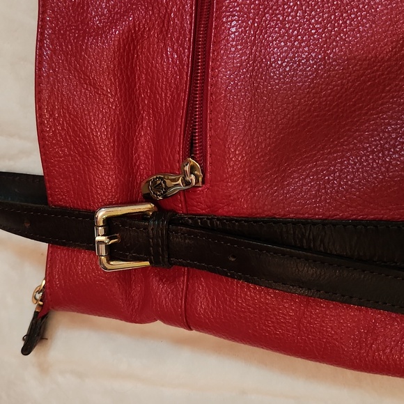 Valentina red pebbled leather with brown straps - Picture 10 of 16
